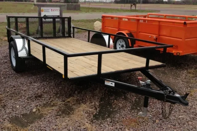 12ft Utility Trailer, LED Lights, Side Railing