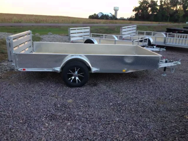 12 ft Utility Trailer With  Solid Diamond Plated Sides
