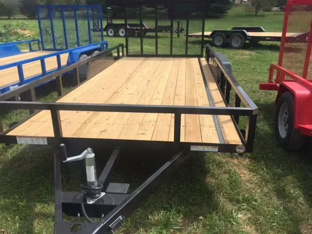 16FT Tandem Axle Black Utility Trailer