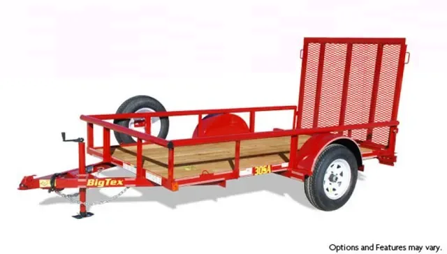 10 ft Red Utility Trailer w/Spare Tire Mount