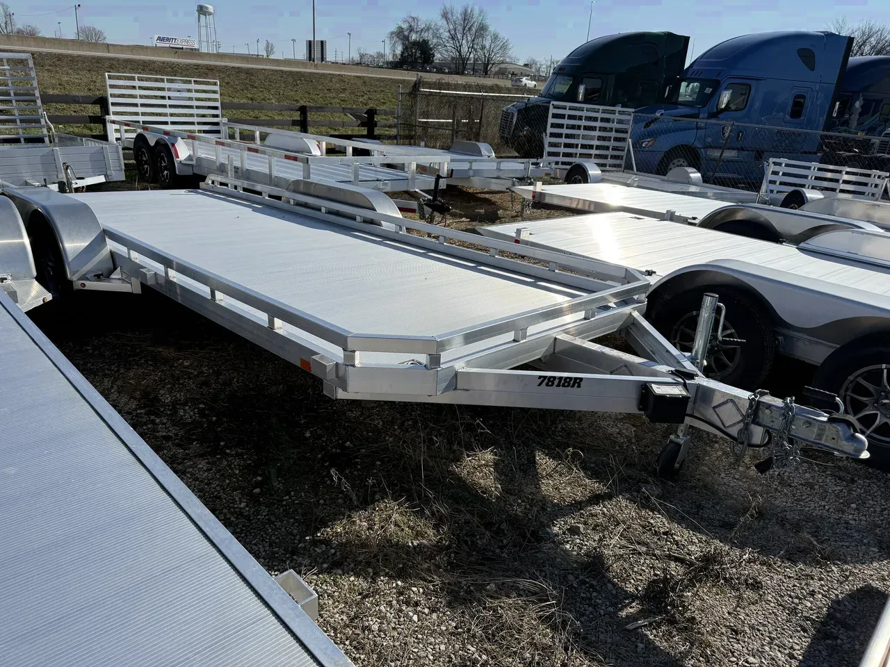 276211 - 1 - 2024 Aluma 7818TA-R Slide in Ramps Aluminum 78" x 18' Open Car Hauler Car Hauler Trailer