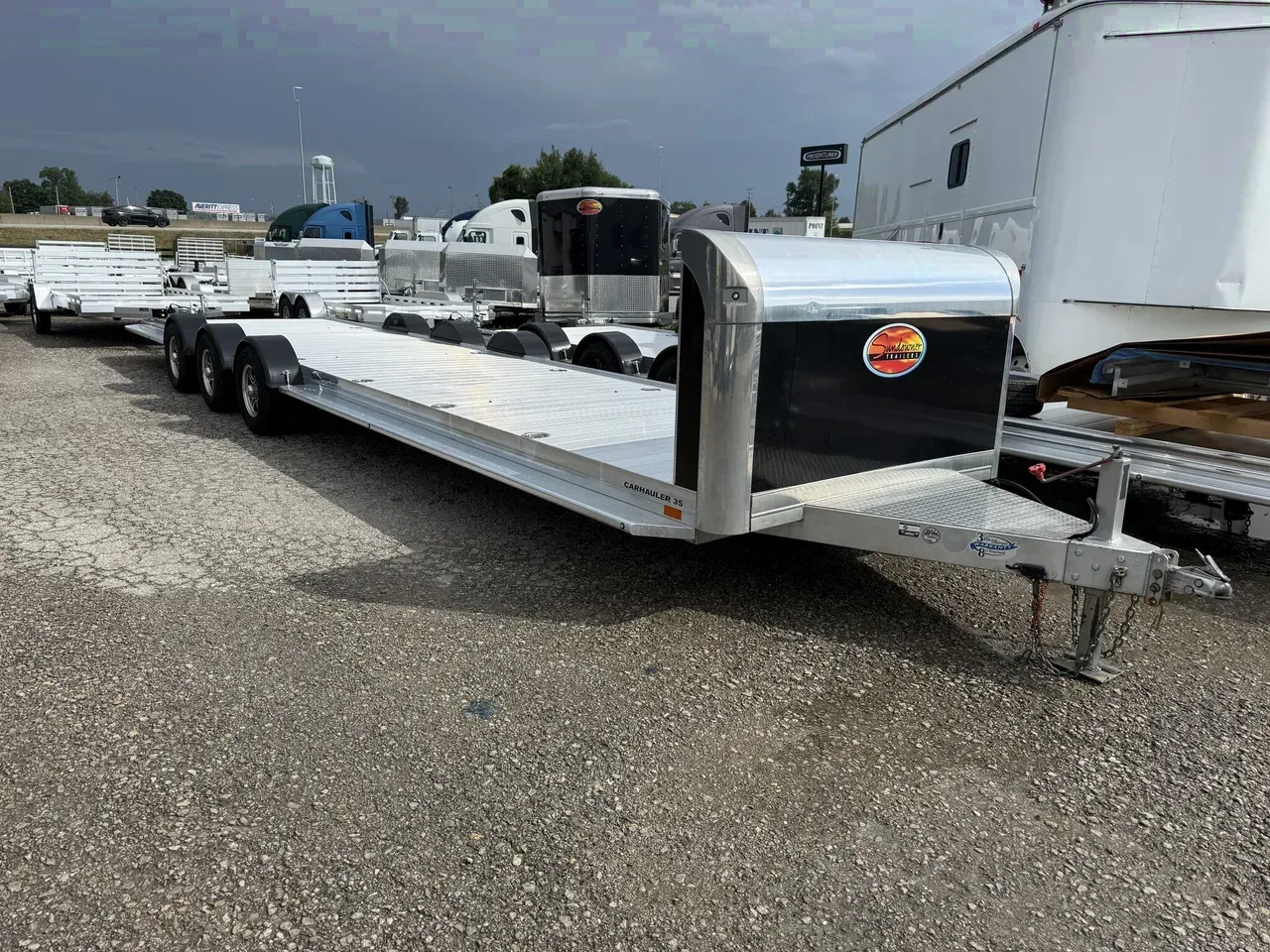 FA8635 - 2021 Sundowner 6'7" X 35' Aluminum 2 Car Hauler (3)5.2K Axles Car Hauler Trailer