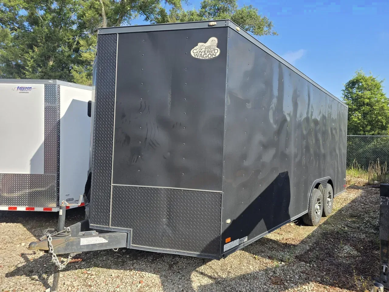 Enclosed 2019 8.5X20 Covered Wagon Trailers USED 8.5X20 Enclosed Trailer With Double Motorcycle Set UP -ECCW8520-USED-049036 8.5 ft. x20 ft.