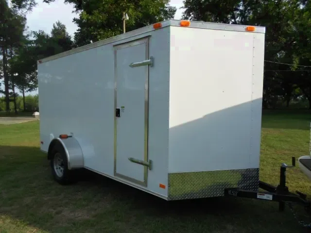 12ft S.A. White V-Nose Cargo Trailer