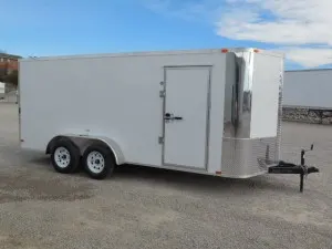 Make an Offer:  Enclosed 7x16 Trailer with Ramp Door
