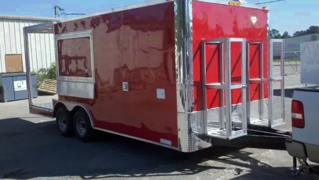 RED 8.5X20 BBQ PORCH CONCESSION TRAILER