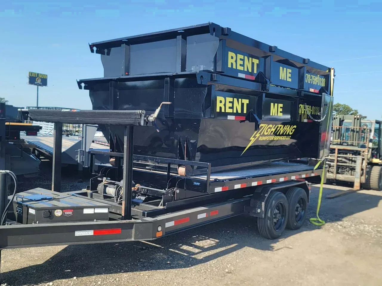 Dump 2024 7X14 MAXXD Trailers USED 7&amp;#215;14 14K Roll Off Trailer With 2 Bins And -ROLLOFF-USED-100903 7 ft. x14 ft.