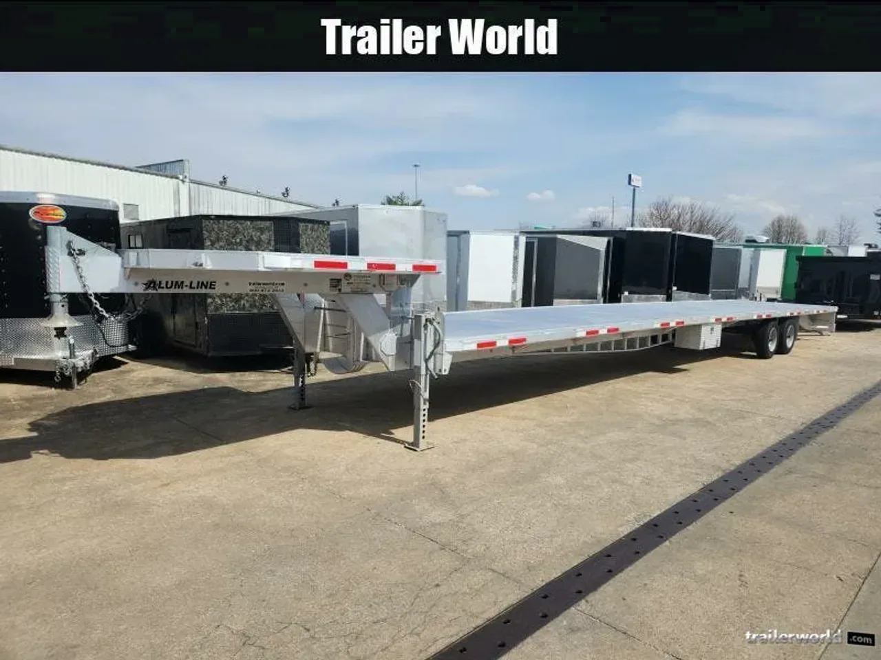 41608 - 2019 Alum-Line Aluminum 102" x 51' Flatbed (2)10K Axles Gooseneck Equipment Trailer