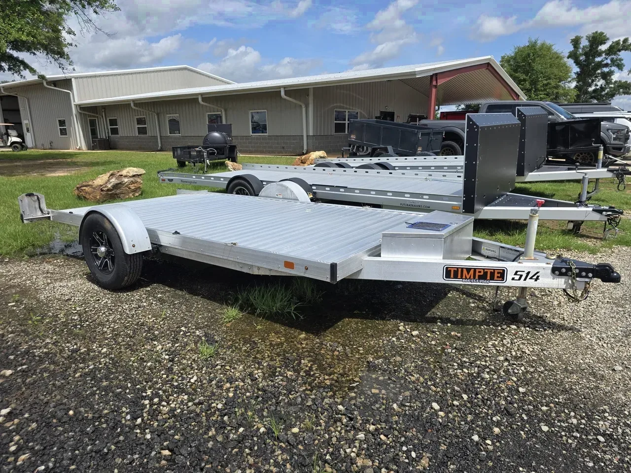 Aluminum 7X14 Timpte USED 7×14 Single Axle 5K Aluminum Ground Loading Trailer -alum8214-used-001234 7 ft. x14 ft.