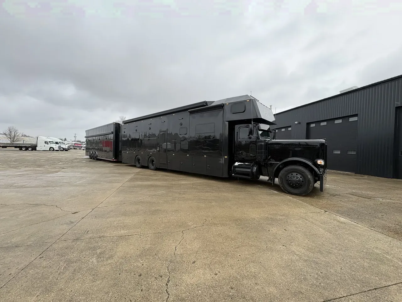2024 JDCC 46' Peterbilt Custom Coach & 38' 3 Car Stacker w/ Internal rear door lift Package $1,299,999.00
