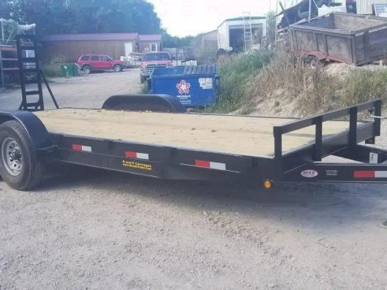 FOR RENT ONLY #22 MEB 7' x 20' 8K Equipment Trailer W/Stand-Up Ramps