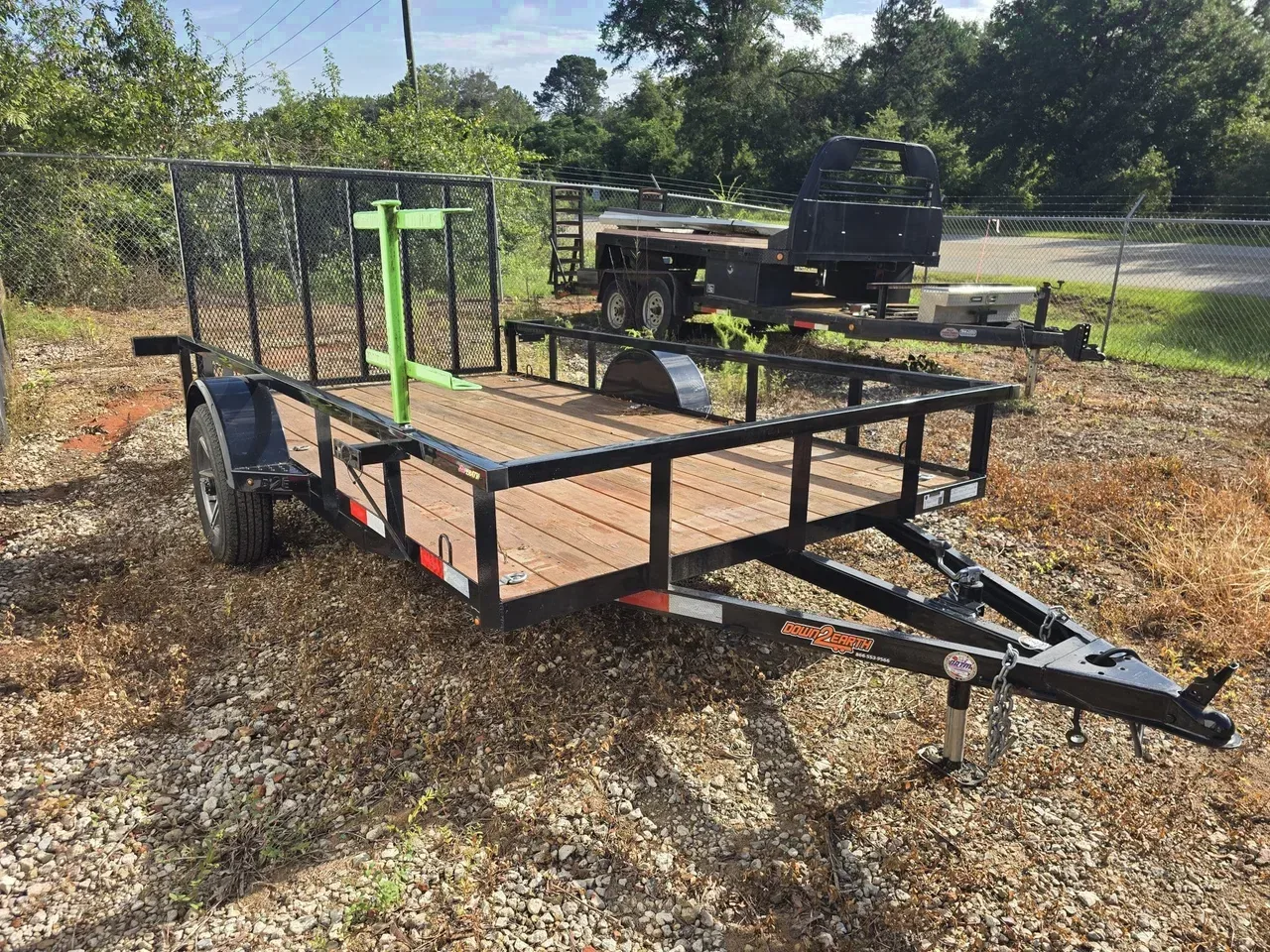 Landscape 2022 6.33X12 Down 2 Earth Trailers USED 6X12 SA Utility Trailer With Tool Rack -DTE7612-USED-097525 6.33 ft. x12 ft.